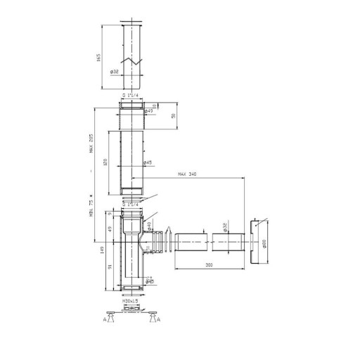 Totem- бутилков сифон 1 1/4" за умивалник - 2