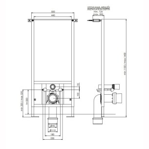 Структура за вграждане за стенна тоалетна чиния BOCCHI 2