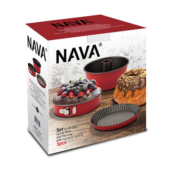 Комплект тава, форма за торта и кекс с незалепващо покритие NAVA - 12