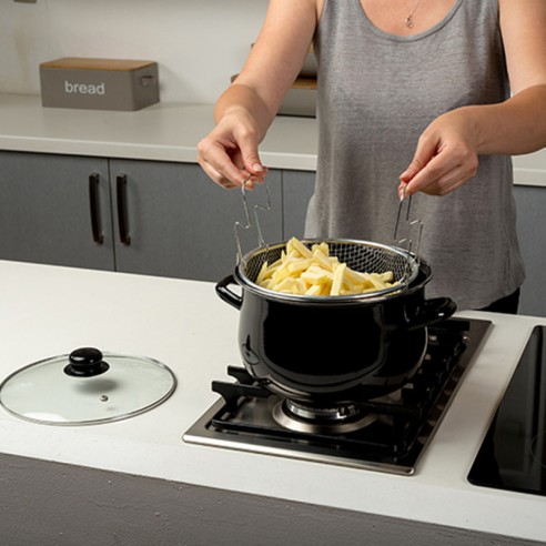 Емайлирана касерола с метална кошница за пържени картофи 24см NAVA - 7