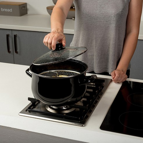 Емайлирана касерола с метална кошница за пържени картофи 24см NAVA - 8