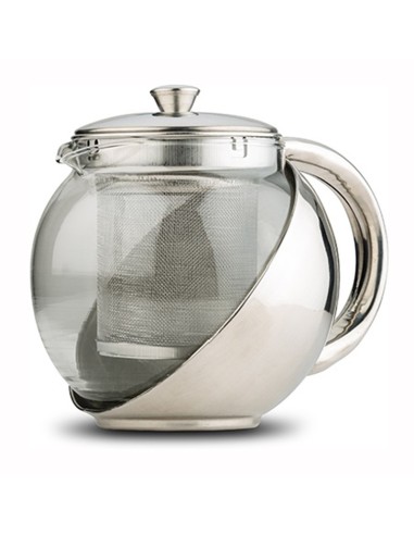 Стъклен чайник с корпус и цедка от неръждаема стомана 500мл NAVA
