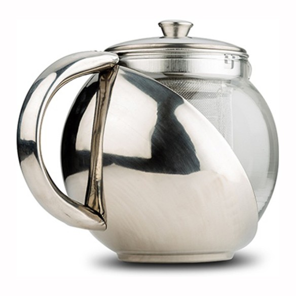 Стъклен чайник с корпус и цедка от неръждаема стомана 500мл NAVA