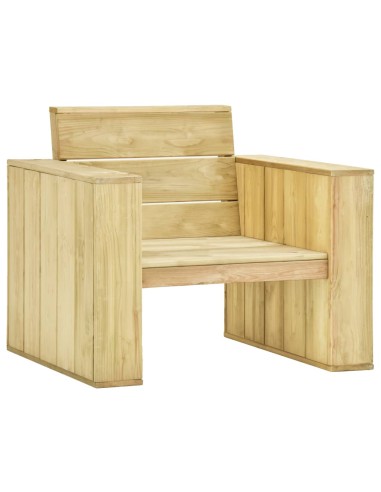 Градински стол, 89x76x76 см, импрегнирано борово дърво - 1