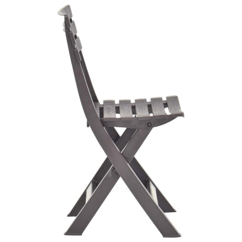 Сгъваеми градински столове, 2 бр., пластмаса, мока - 4