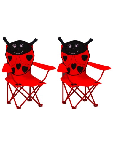 Детски градински столове, 2 бр., червени, текстил - 1