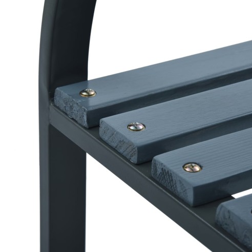 Градински столове, 2 бр., сиви, дърво - 7