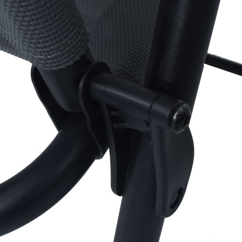 Сгъваеми градински столове, 2 бр., textilene, сиви - 7