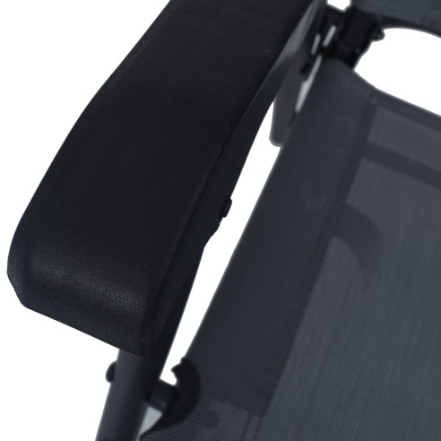 Сгъваеми градински столове, 2 бр., textilene, сиви - 8