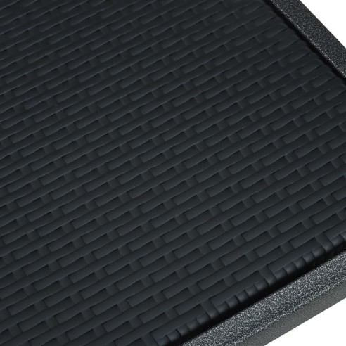 Градински столове, 2 бр., черни, пластмасов ратан - 8