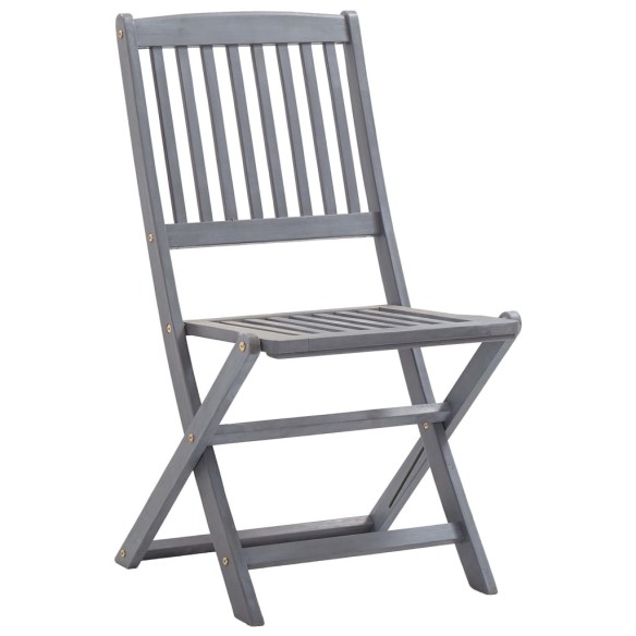 Сгъваеми градински столове, 2 бр., 48,5 x 57 x 91 см сив - 2
