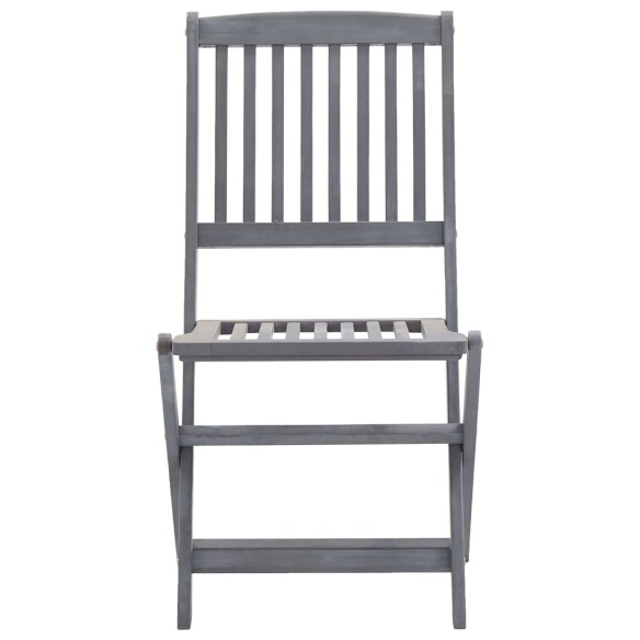 Сгъваеми градински столове, 2 бр., 48,5 x 57 x 91 см сив - 5