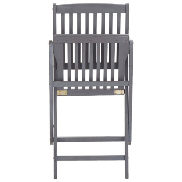 Сгъваеми градински столове, 2 бр., 48,5 x 57 x 91 см сив - 6