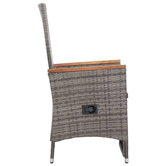 Накланящи се градински столове с възглавници 2 бр. 58 x 62x 108 сиви - 7