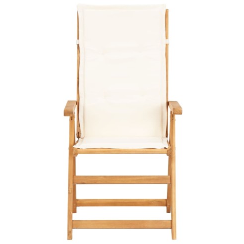 Накланящи се градински столове, 2 бр., кафяви, акация масив - 2