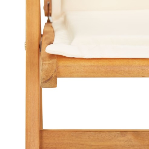 Накланящи се градински столове, 2 бр., кафяви, акация масив - 7