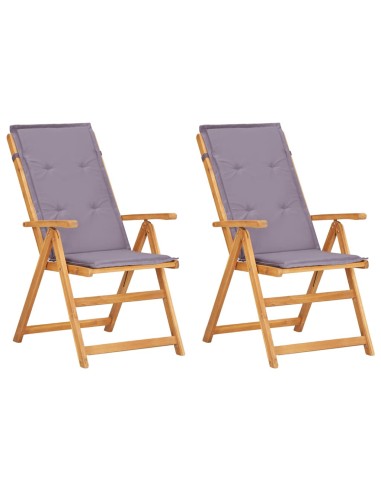 Накланящи се градински столове, 2 бр., 57 x 69 x 111 см, акация масив - 1