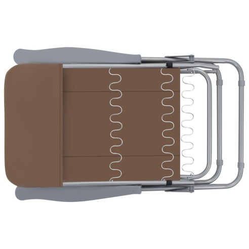 Сгъваеми градински столове с възглавници, 2 бр., кафяви - 6