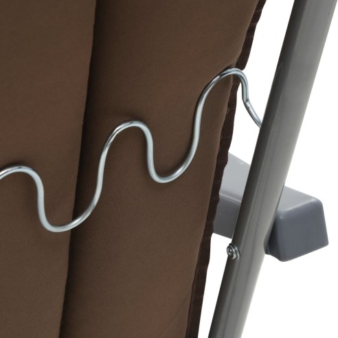Сгъваеми градински столове с възглавници, 2 бр., кафяви - 9