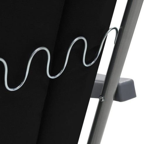 Сгъваеми градински столове с възглавници, 2 бр., черни - 9