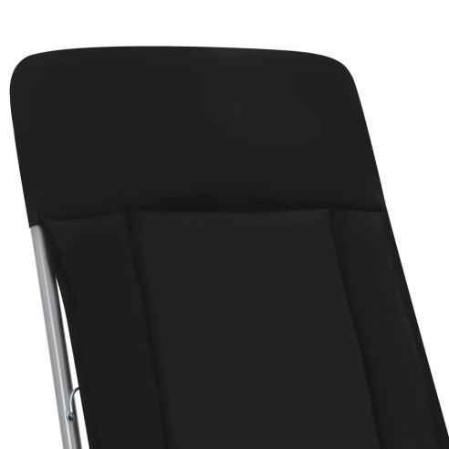 Сгъваеми градински столове с възглавници, 2 бр., черни - 10