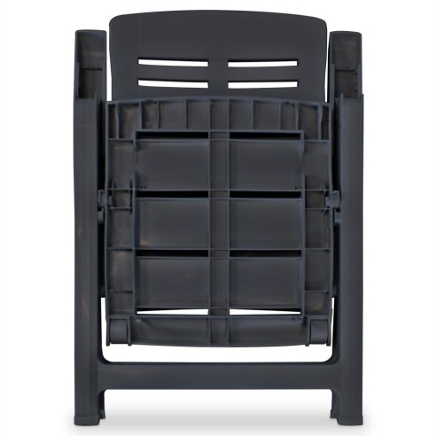 Градински столове, регулируеми, 2 бр., пластмаса, антрацит - 6