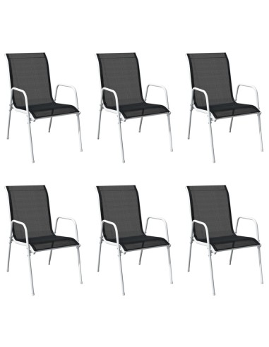 Стифиращи градински столове, 6 бр., стомана 51 x 66 x 88 см - 1