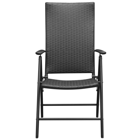 Стифиращи градински столове, 2 бр.-черни 55 x 64 x 105 см, - 3