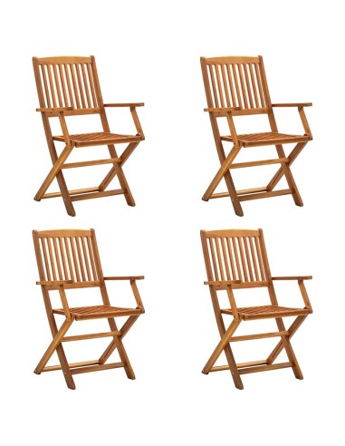 Сгъваеми градински столове, 4 бр., акация 54 x 57 x 91 см - 2