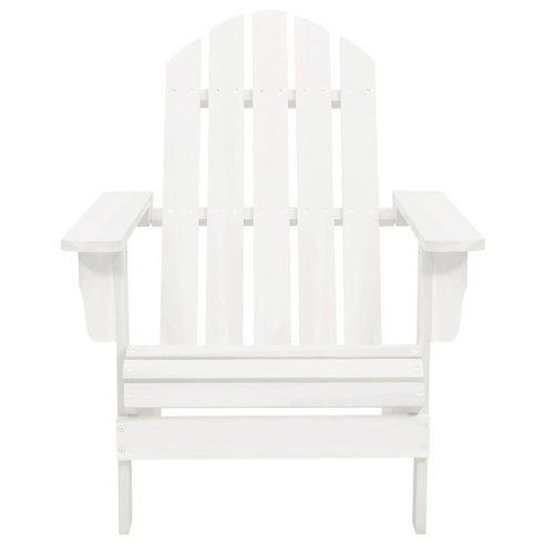 Градински стол "Адирондак" с маса, чам масив, бели - 7