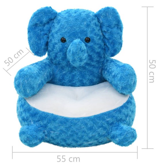 Плюшена играчка слон, синя - 4