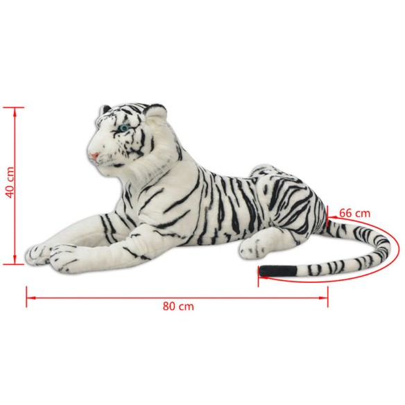 Плюшена играчка тигър, бяла, XXL - 5