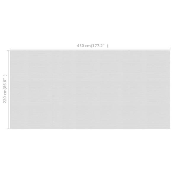 Плаващо соларно покривало за басейн PE 450x220 см сиво - 2