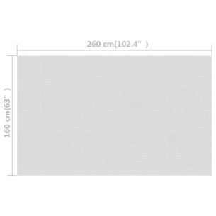 Плаващо соларно покривало за басейн PE 260x160 см сиво - 1 2