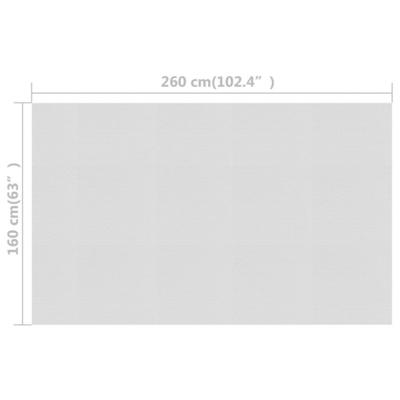 Плаващо соларно покривало за басейн PE 260x160 см сиво - 2
