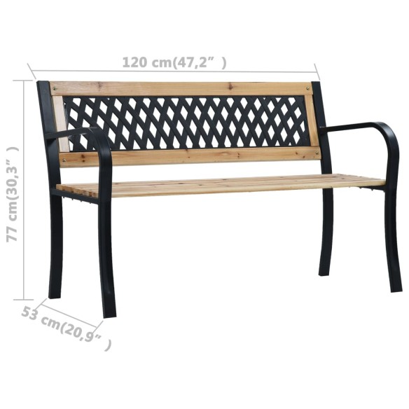Градинска пейка, 120 x 53 cм, дърво - 8
