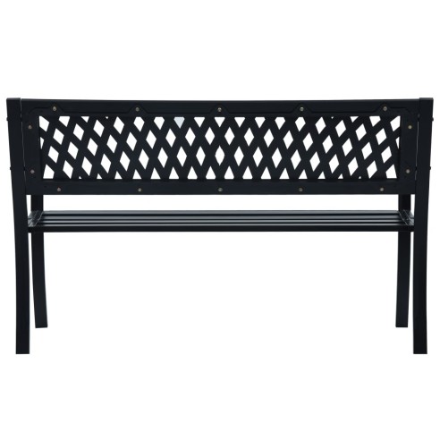 Градинска пейка, 125 x 53 x 77 см черна, стомана - 4