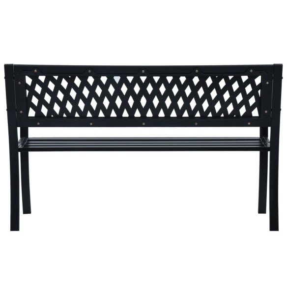 Градинска пейка, 125 x 53 x 77 см черна, стомана - 4