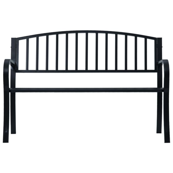 Градинска пейка, черна, стомана 125 x 53 x 82 см - 3
