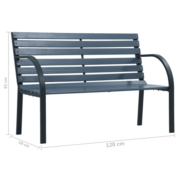 Градинска пейка, 120 cм, сива, дърво - 7