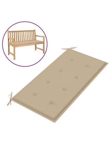 Възглавница за градинска пейка, бежова, 100x50х3 см - 1