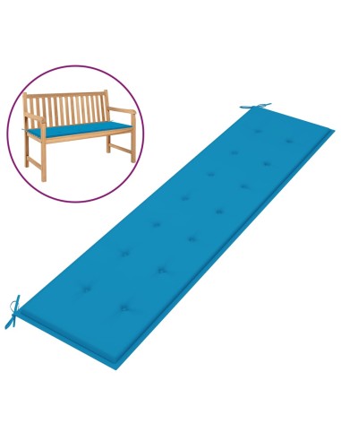 Възглавница за градинска пейка, синя, 200x50x3 см - 1