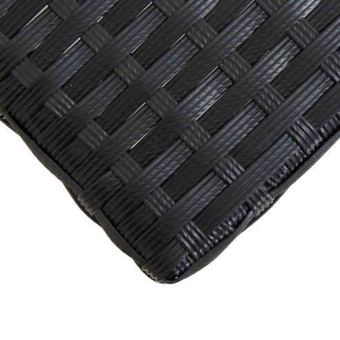 Градинска пейка, 120 см, черна, полиратан и акация масив - 6