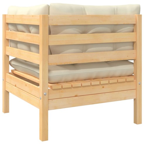 Градински комплект,бор 3 части с възглавници - 4