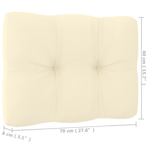 Градински комплект с кремав възглавници 2 части бор - 9