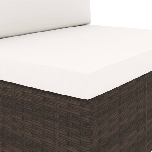 Градински комплект, 3 части, кафяв полиратан - 7