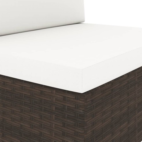 Градински комплект, 3 части, кафяв полиратан - 12