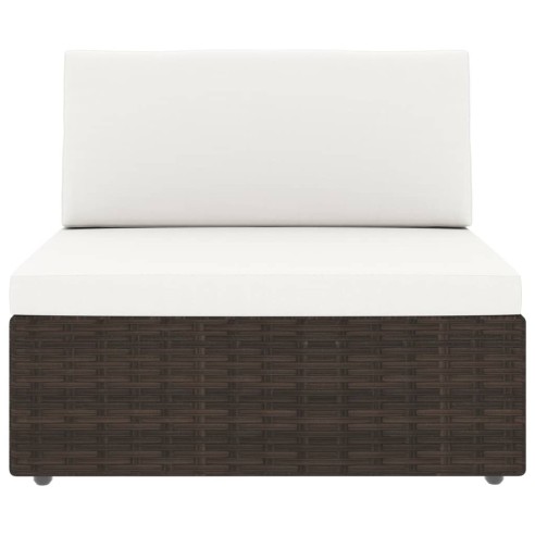 Градински комплект, 2 части, кафяв полиратан - 3