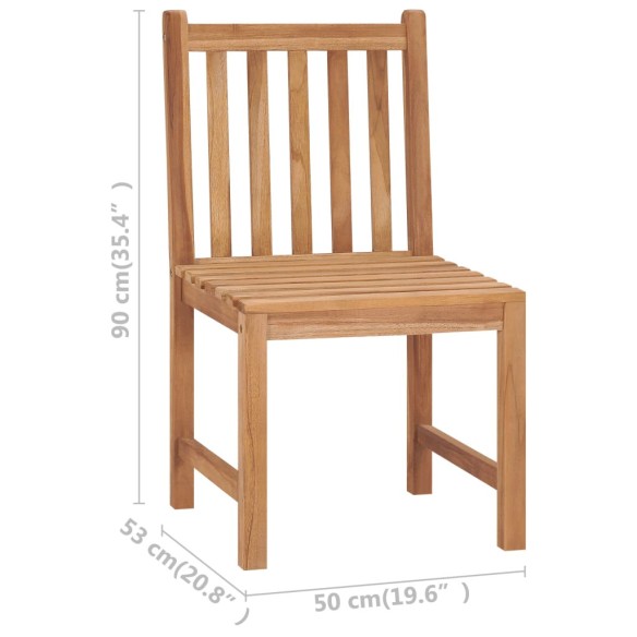 Градински столове, 2 бр, тиково дърво масив-50 x 53 - 8