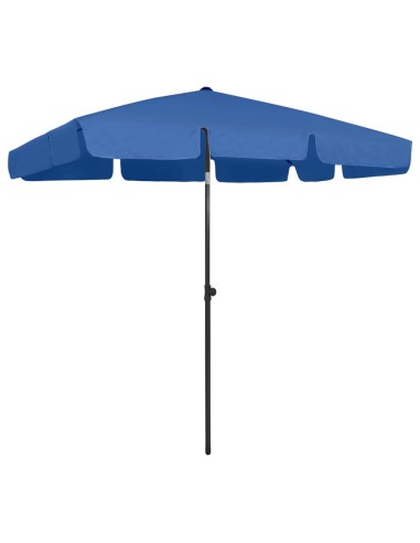 Плажен чадър, лазурносин, 200x125 см - 1